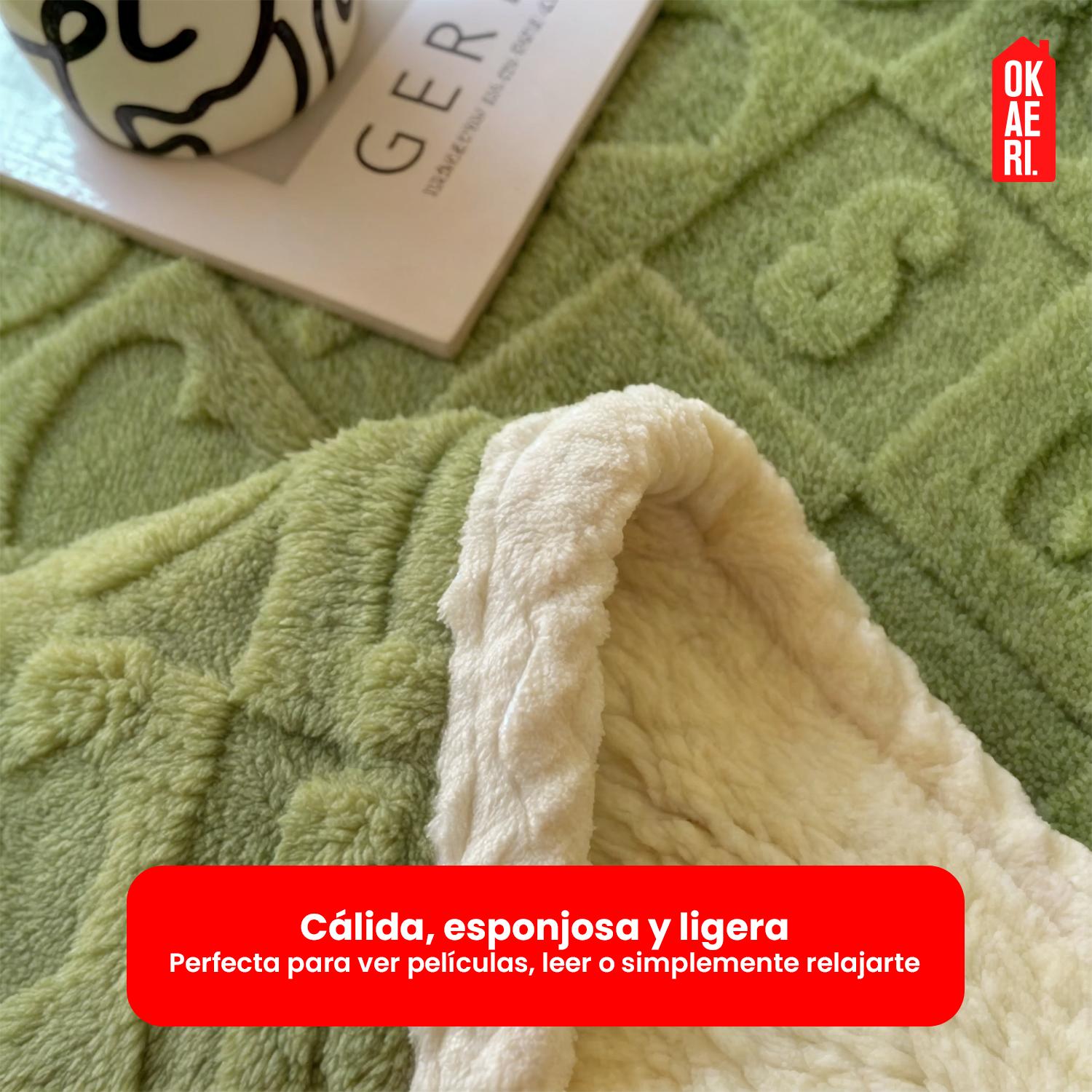 MANTA DISEÑO CORAZON CON CHIPORRO 2 PLAZAS OKAERI TAMAÑO 2 PLAZAS - 3