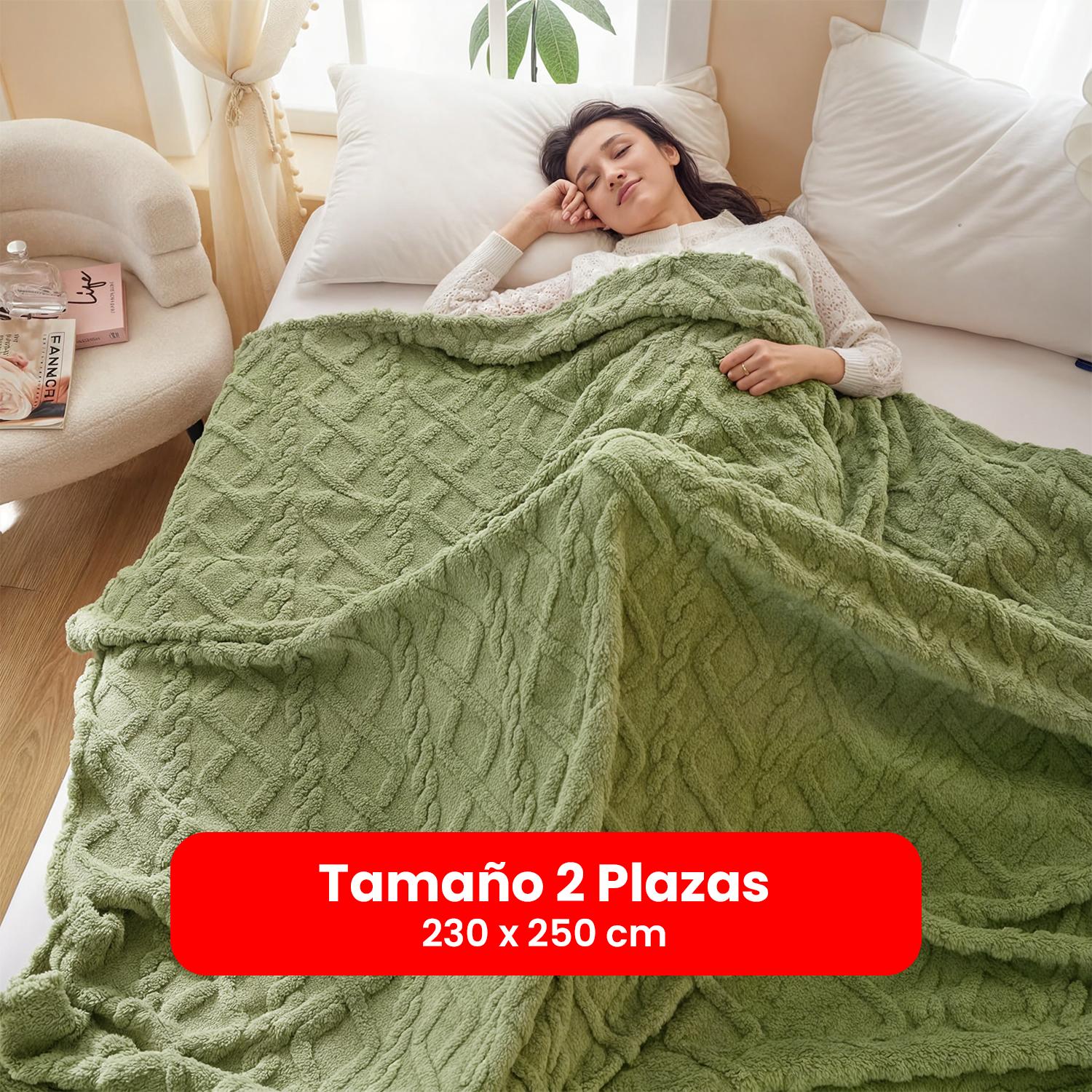 CUBRE CAMA TRENZADO CON CHIPORRO 2 PLAZAS TAMAÑO 2 PLAZAS - 4
