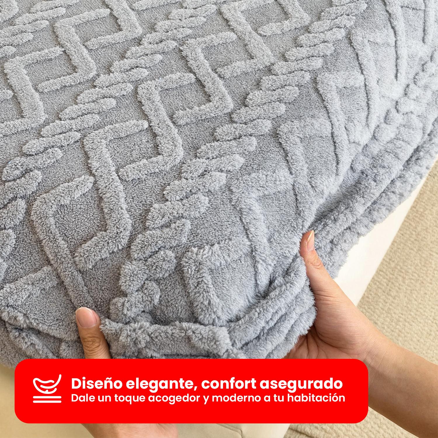 CUBRE CAMA TRENZADO CON CHIPORRO 2 PLAZAS TAMAÑO 2 PLAZAS - 5