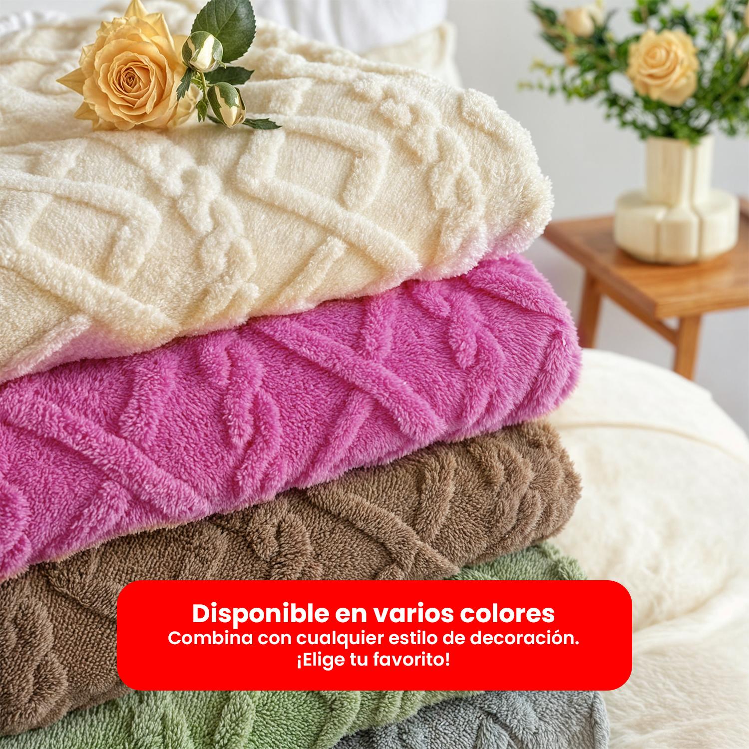 CUBRE CAMA TRENZADO CON CHIPORRO 2 PLAZAS TAMAÑO 2 PLAZAS - 6