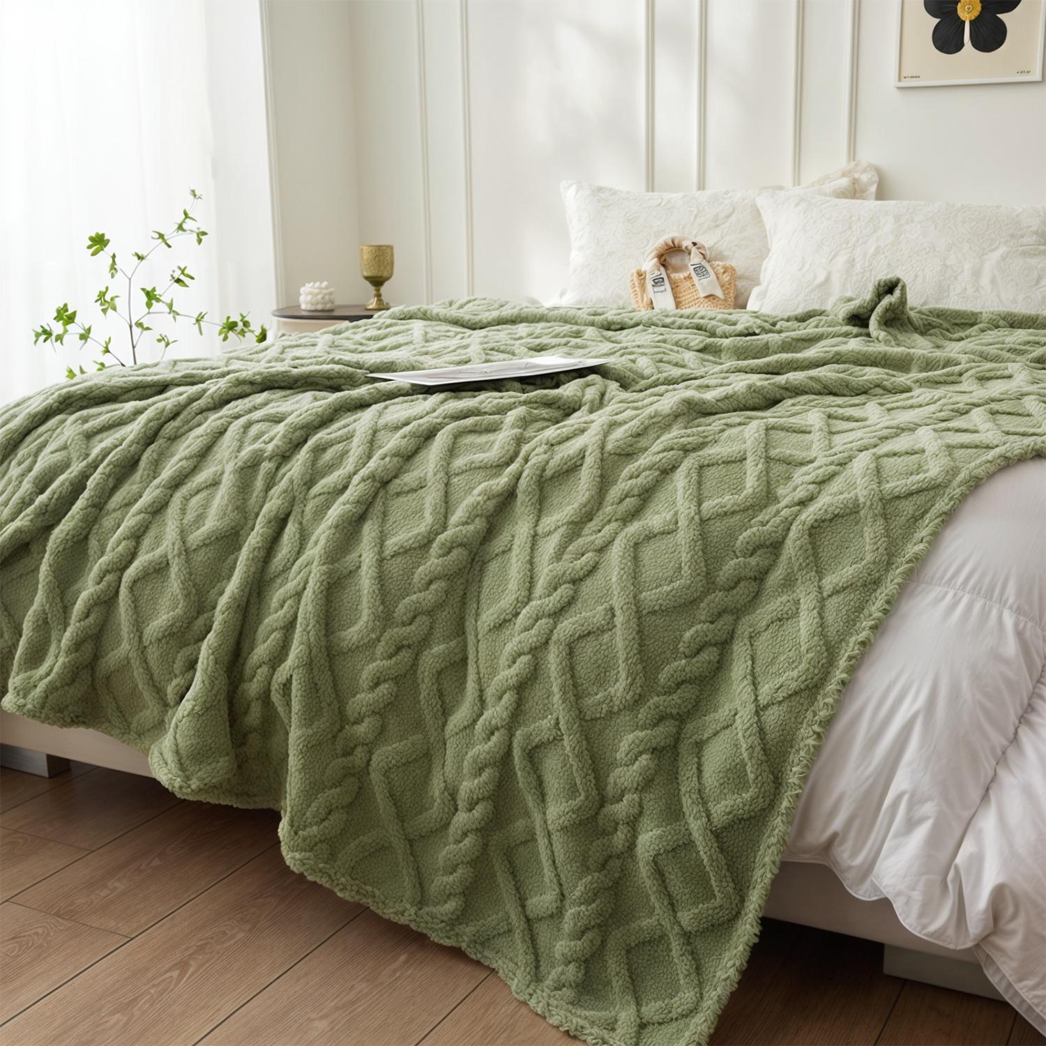 CUBRE CAMA TRENZADO CON CHIPORRO 2 PLAZAS TAMAÑO 2 PLAZAS - 7