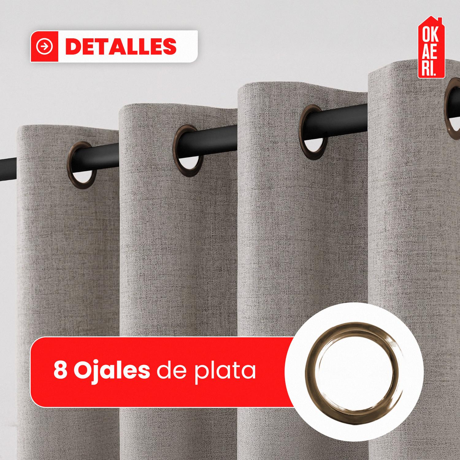 CORTINA BLACKOUT PREMIUM 1 PAÑO TEXTURA LINO SIN ENGOMADO 135X220 - 5
