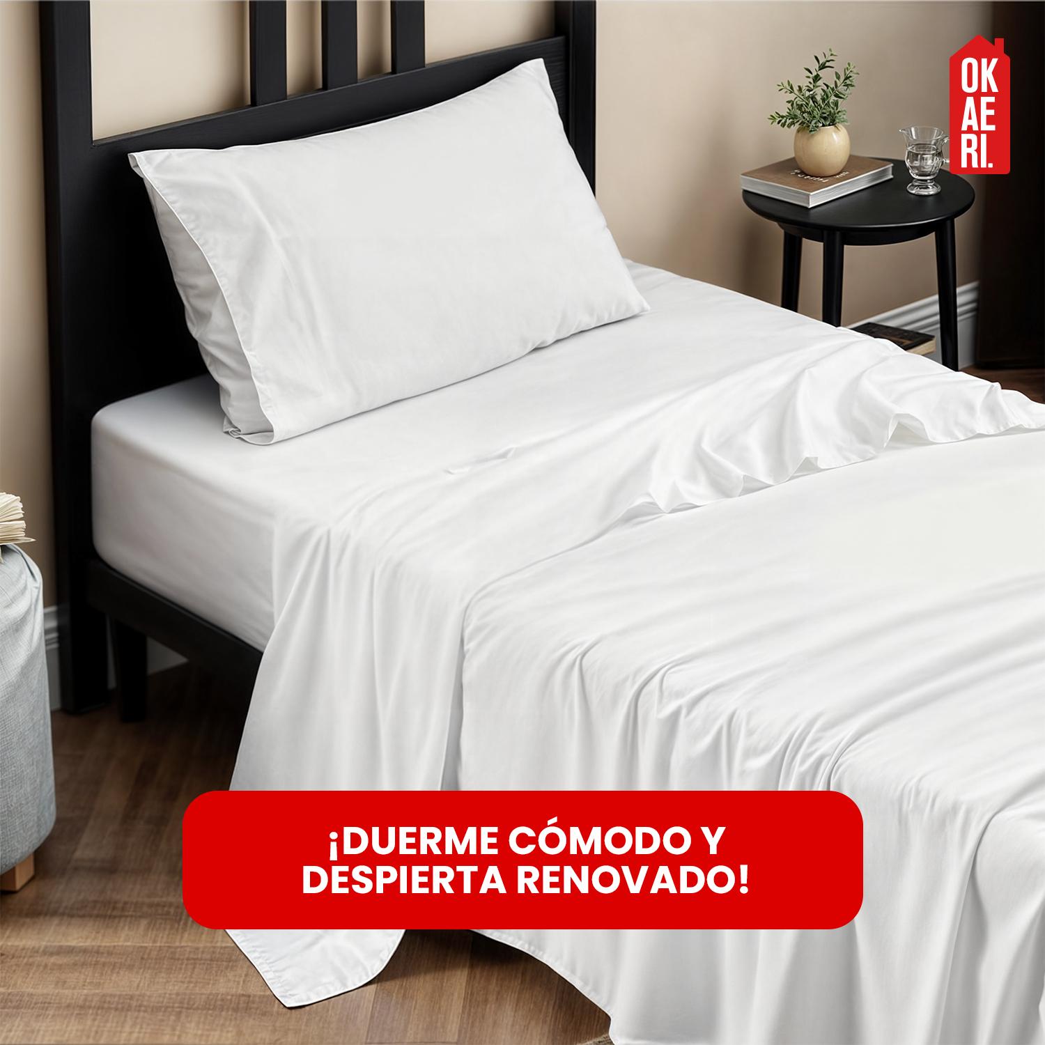 JUEGO DE SABANAS 200 HILOS TWIN XL OKAERI TAMAÑO 1 PLAZA - 7