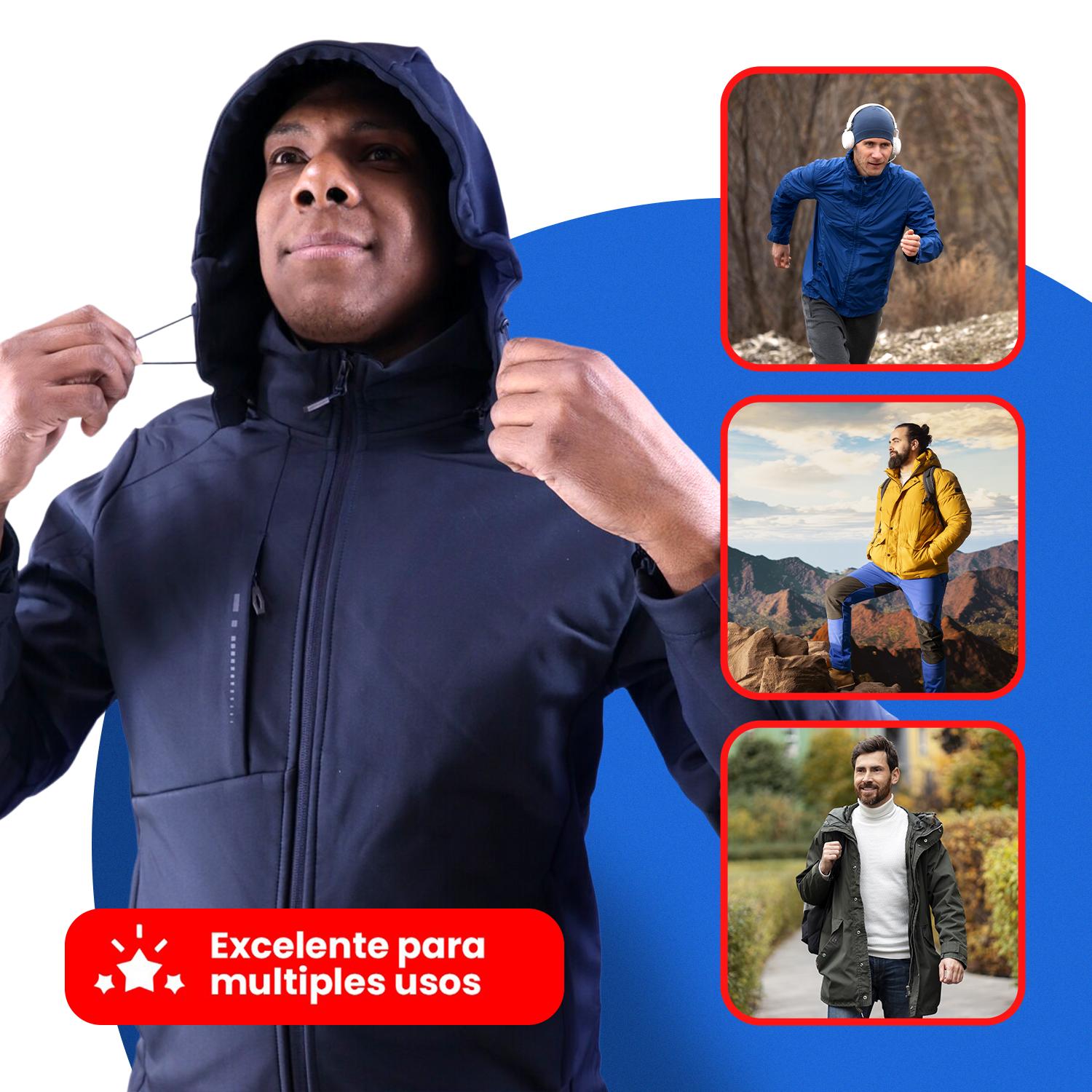 CHAQUETA SOFTSHELL TERMICA IMPERMEABLE CON MICROPOLAR HOMBRE - 4