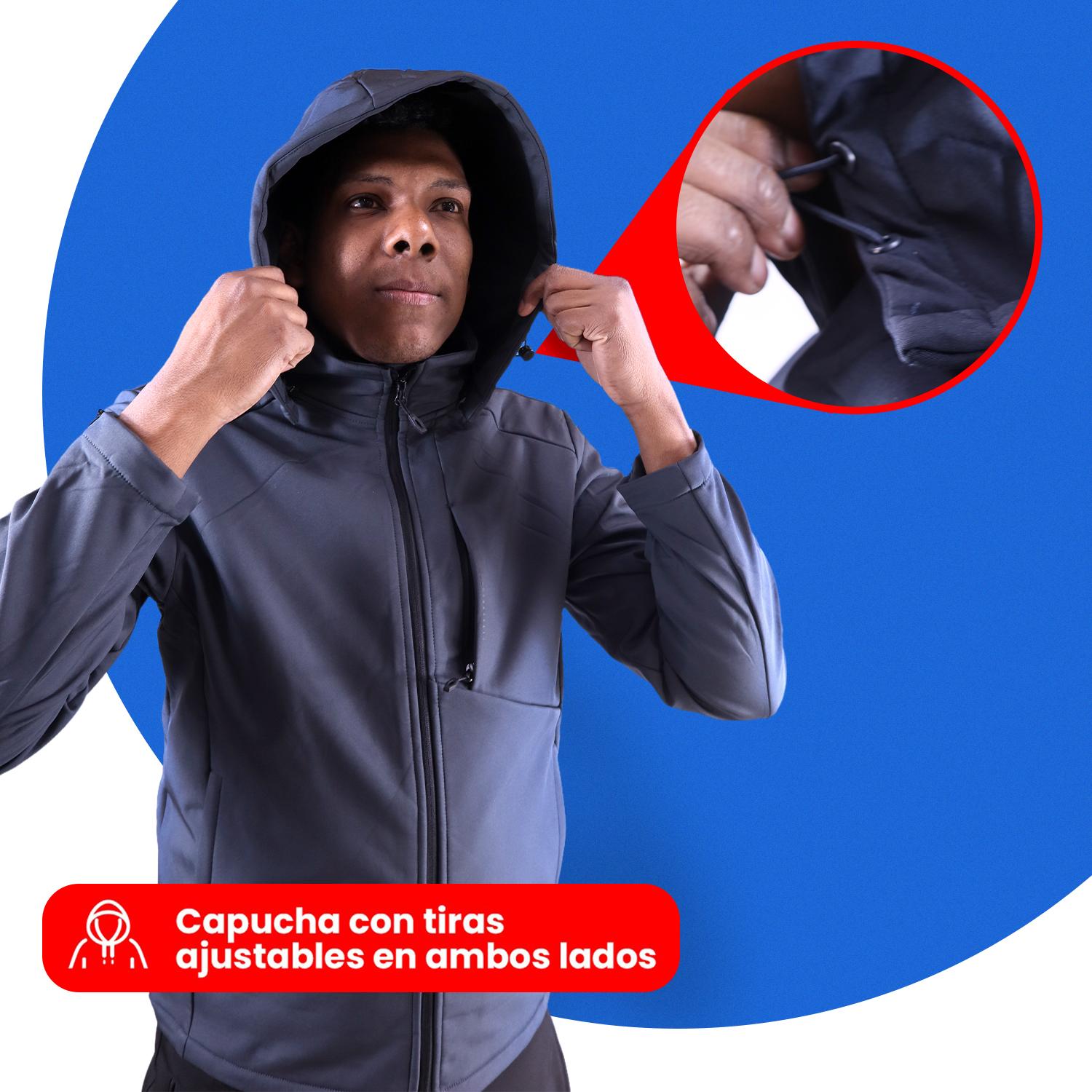 CHAQUETA SOFTSHELL TERMICA IMPERMEABLE CON MICROPOLAR HOMBRE - 5