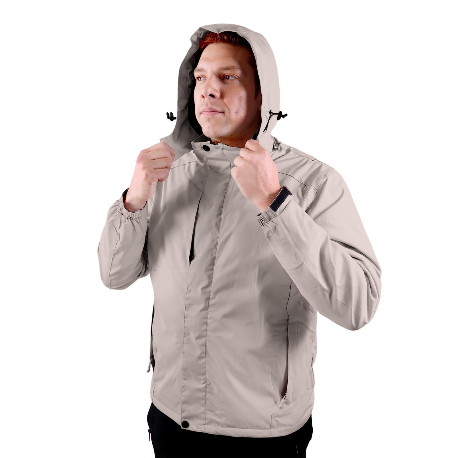 CHAQUETA CORTAVIENTO IMPERMEABLE CON MICROPOLAR HOMBRE - 1