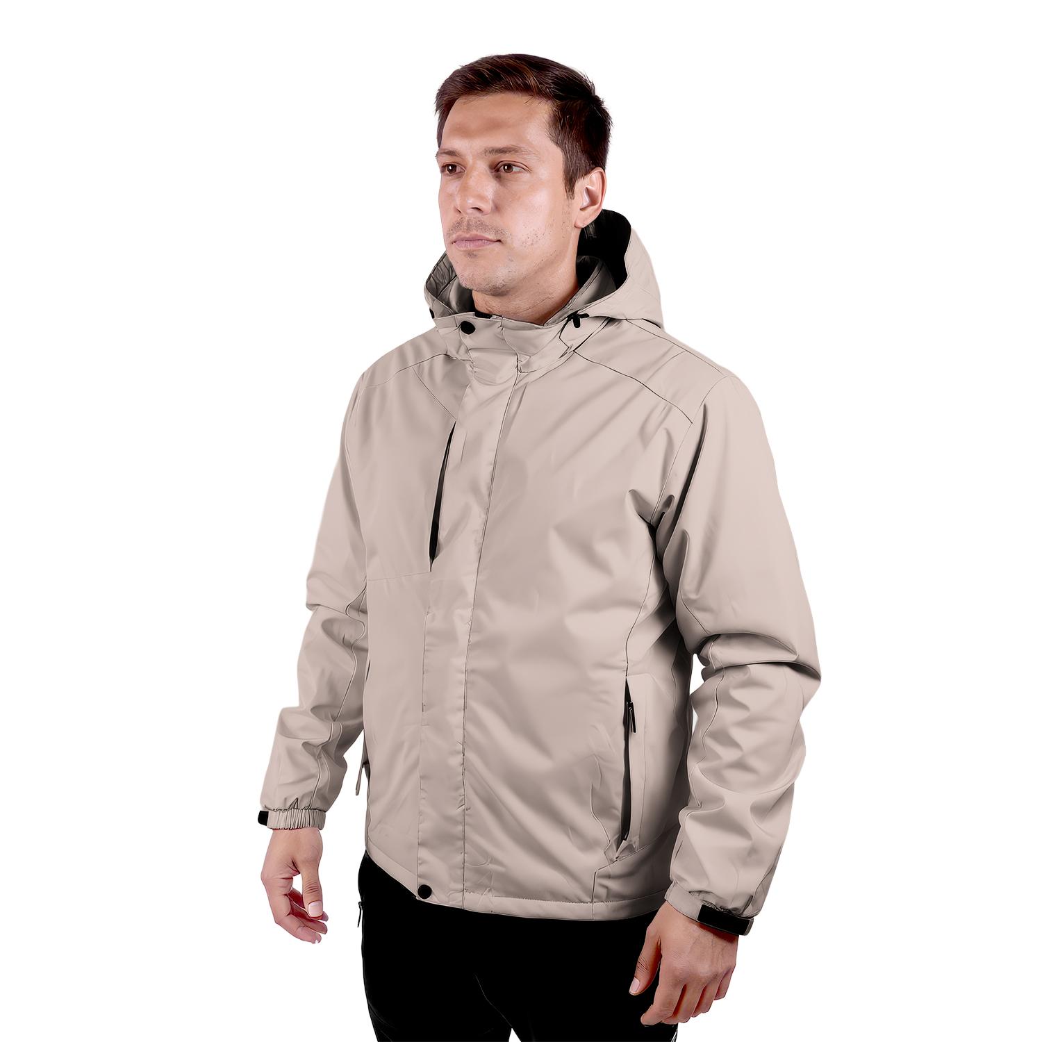 CHAQUETA CORTAVIENTO IMPERMEABLE CON MICROPOLAR HOMBRE - 2
