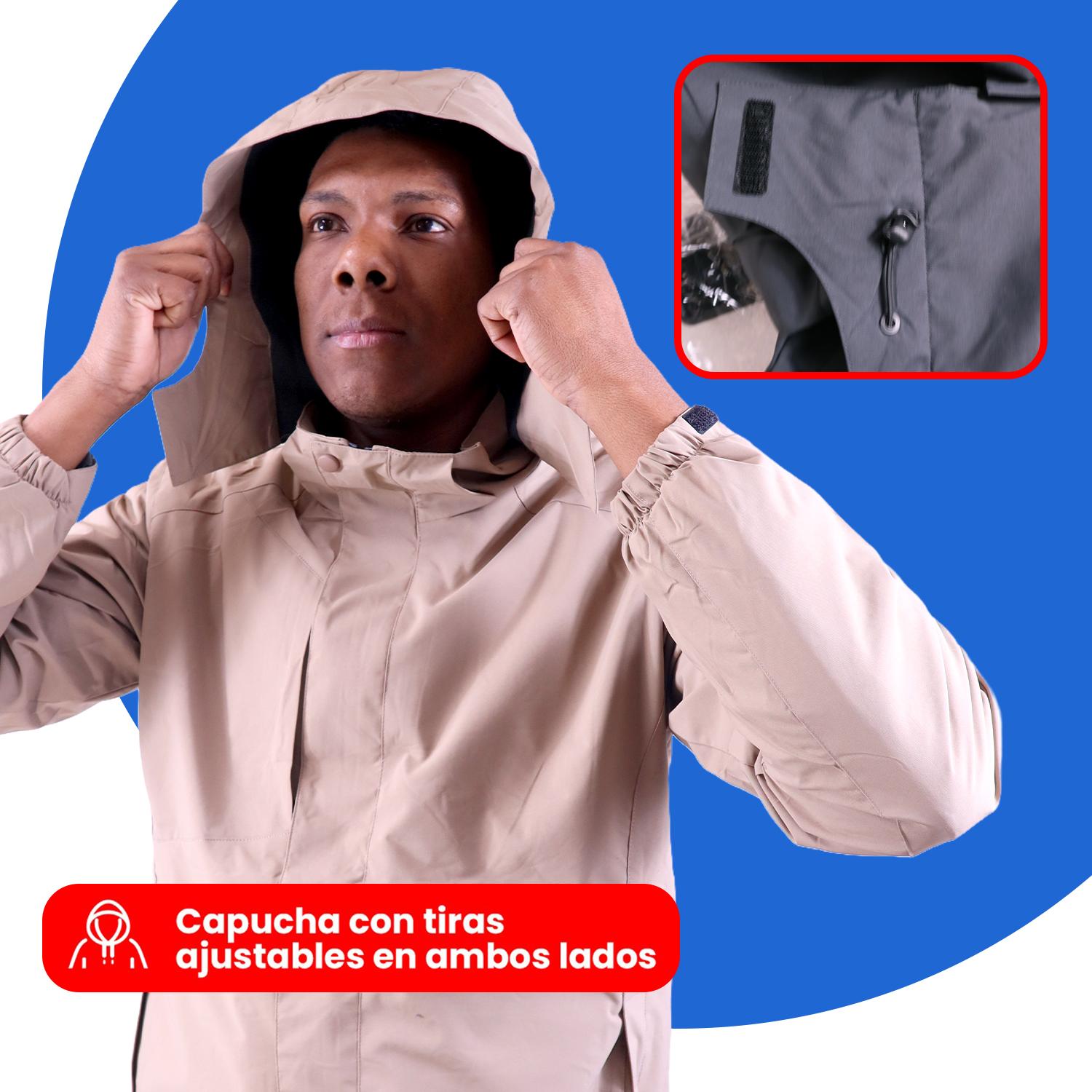 CHAQUETA CORTAVIENTO IMPERMEABLE CON MICROPOLAR HOMBRE - 7