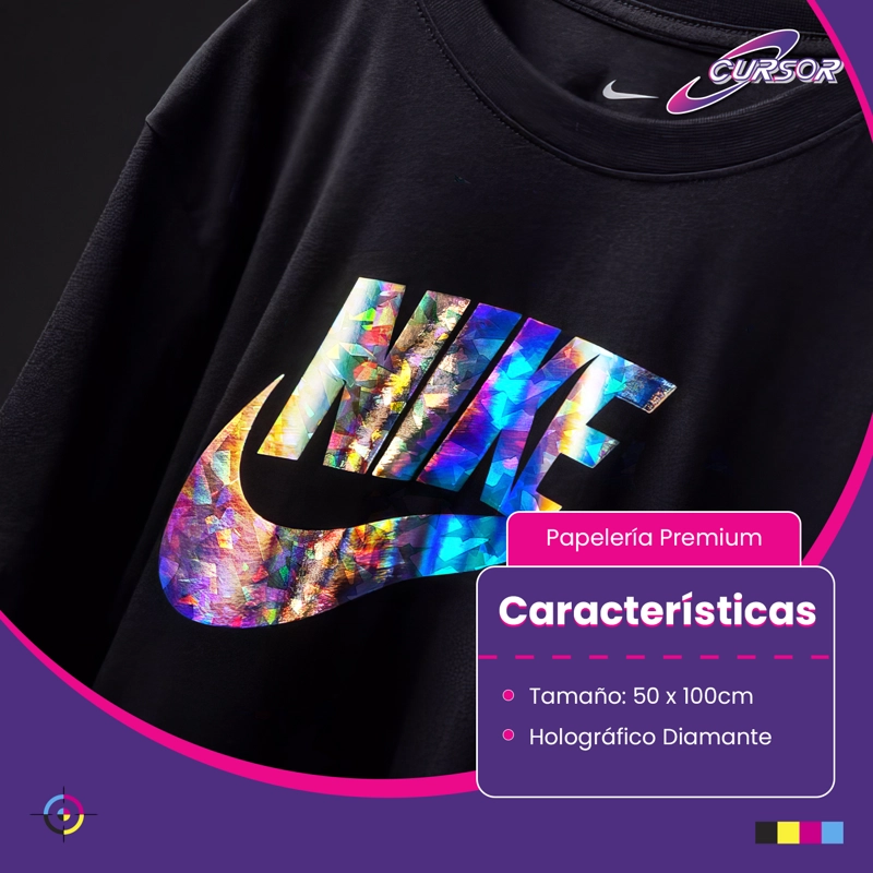 VINILO HOLOGRAFICO TEXTIL DISEÑOS 50 CM X 1 METRO CURSOR GRIS DIAMANTE Y10 - 4