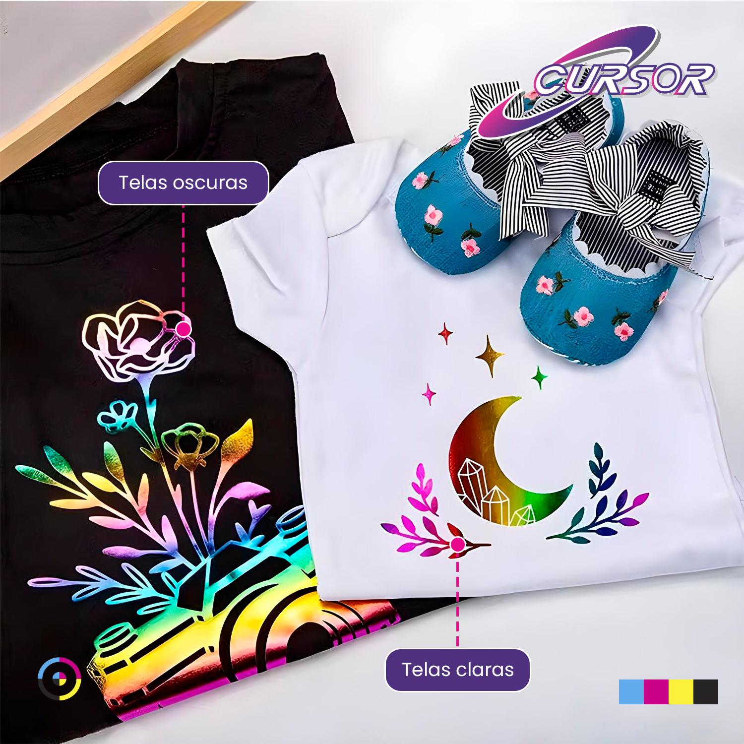 VINILO HOLOGRAFICO TEXTIL DISEÑOS 50 CM X 1 METRO CURSOR PURPURA TORNASOL Y13 - 8