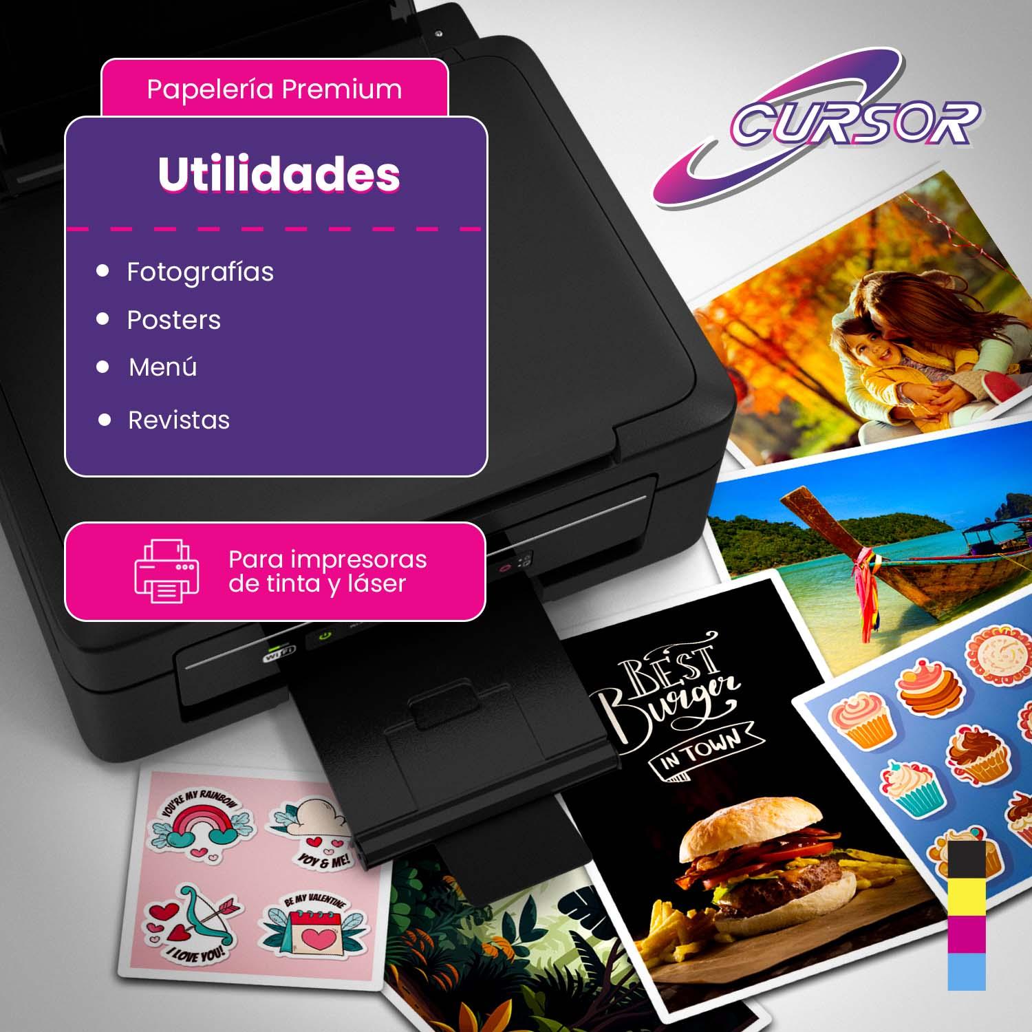 PAPEL FOTOGRAFICO DOBLE FAZ GLOSSY CURSOR A4 230 GR 50 HJS - 3