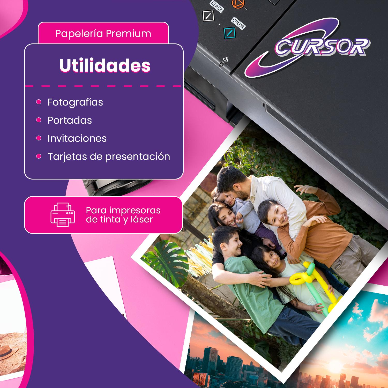 PAPEL FOTOGRAFICO DOBLE FAZ GLOSSY CURSOR A4 230 GR 50 HJS - 4