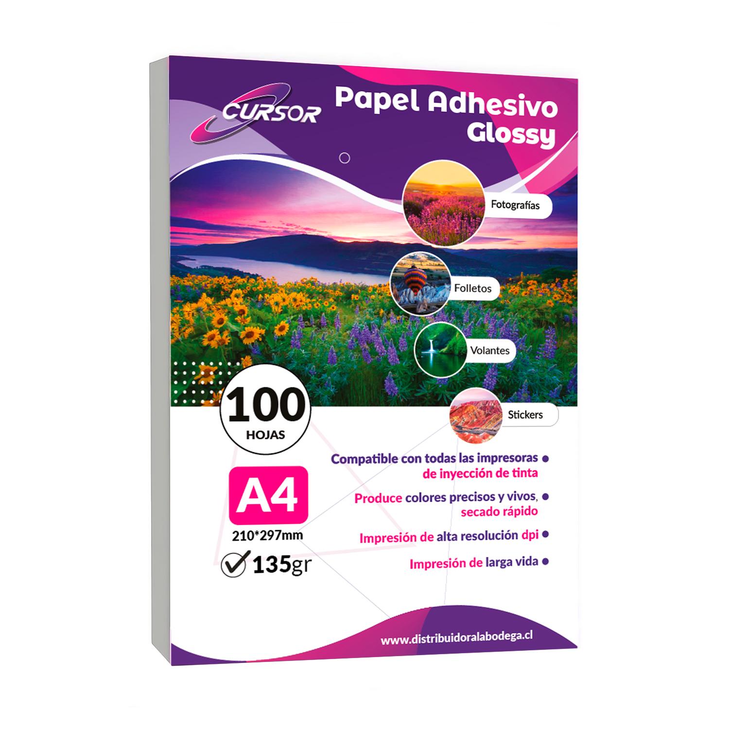 PAPEL FOTOGR ADHESIVO 135G A4 GLOSSY PACK 300 HJS - 1