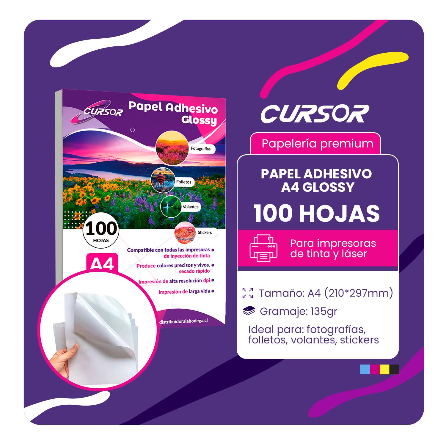 PAPEL FOTOGR ADHESIVO 135G A4 GLOSSY PACK 300 HJS - 2