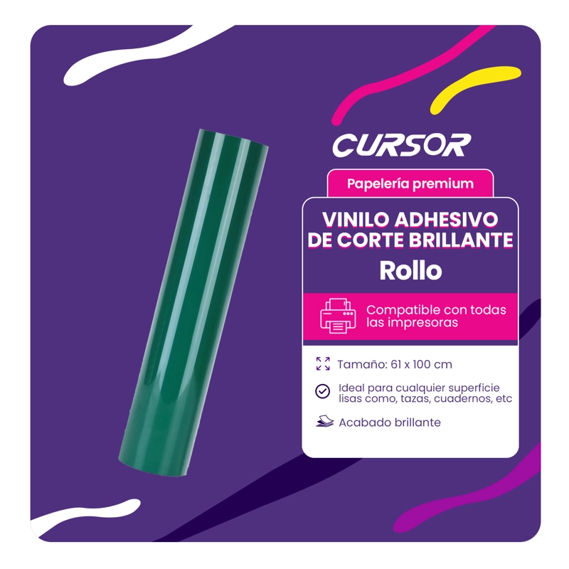 VINILOS ADHESIVOS DE CORTE BRILLANTE IMPRIMIBLE 61 CMS X MTS - 2