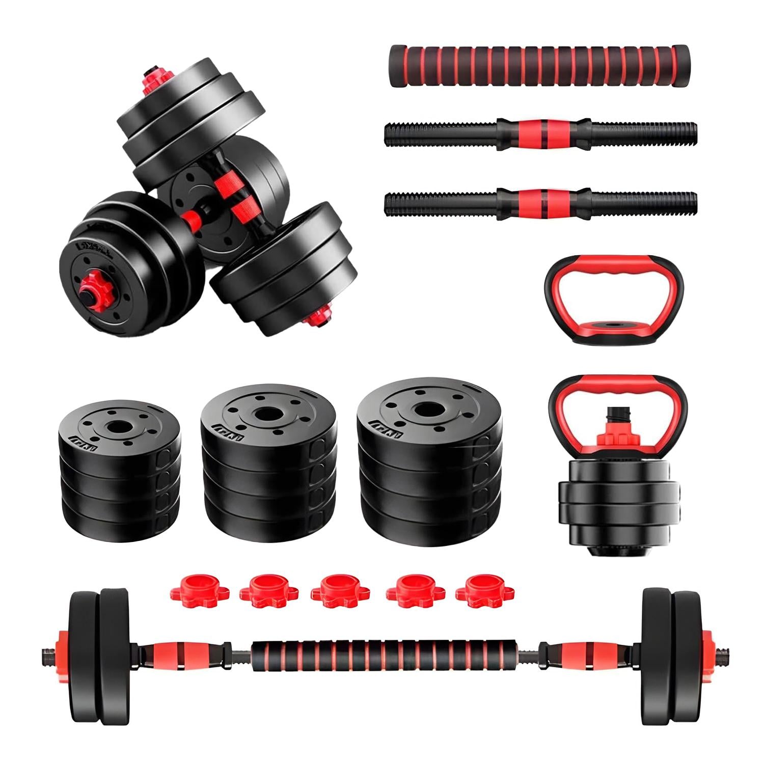 SET MANCUERNA AJUSTABLE 20KL PESA RUSA, BARRA EXTENSION MARCA OKAERI - 1
