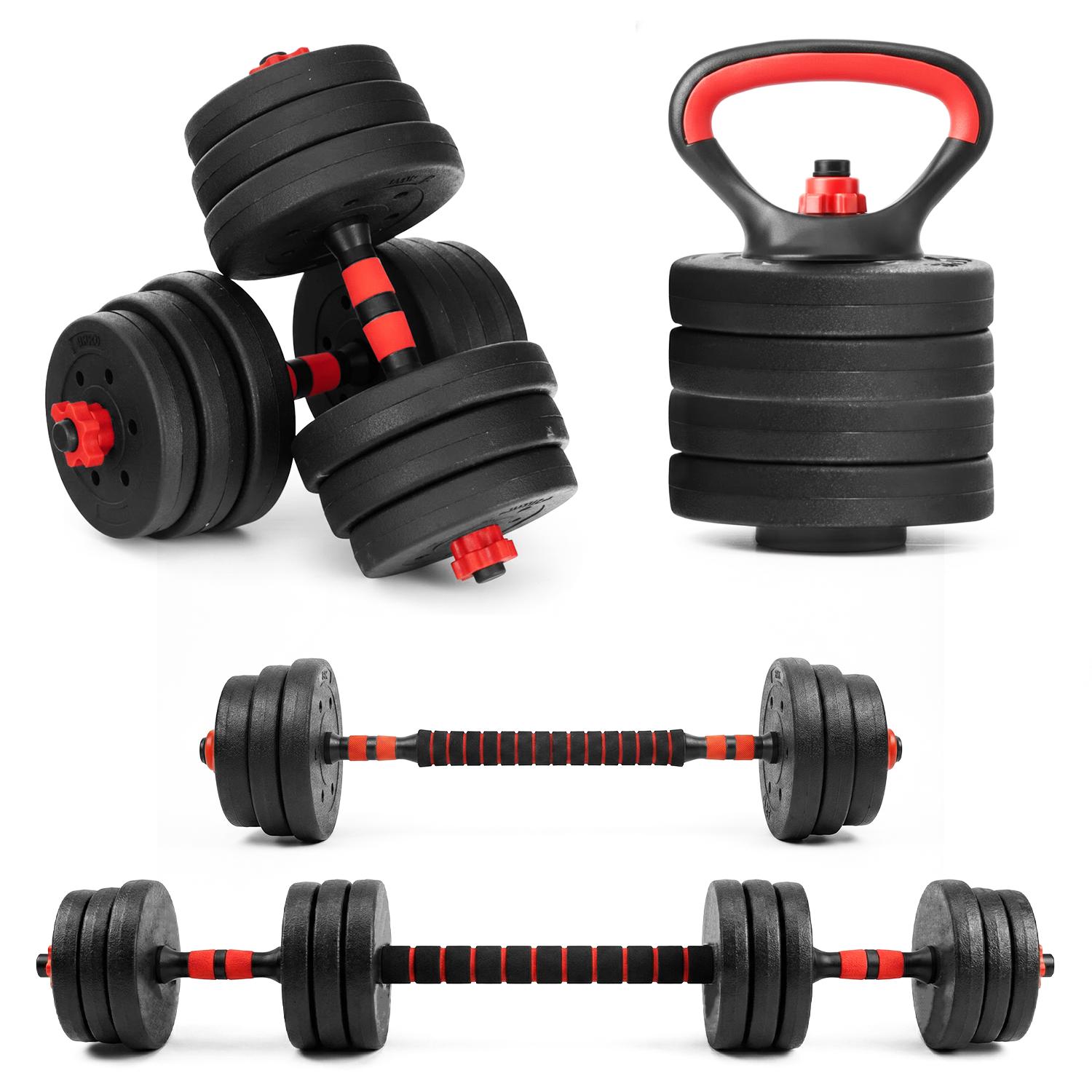 SET MANCUERNA AJUSTABLE 20KL PESA RUSA, BARRA EXTENSION MARCA OKAERI - 5