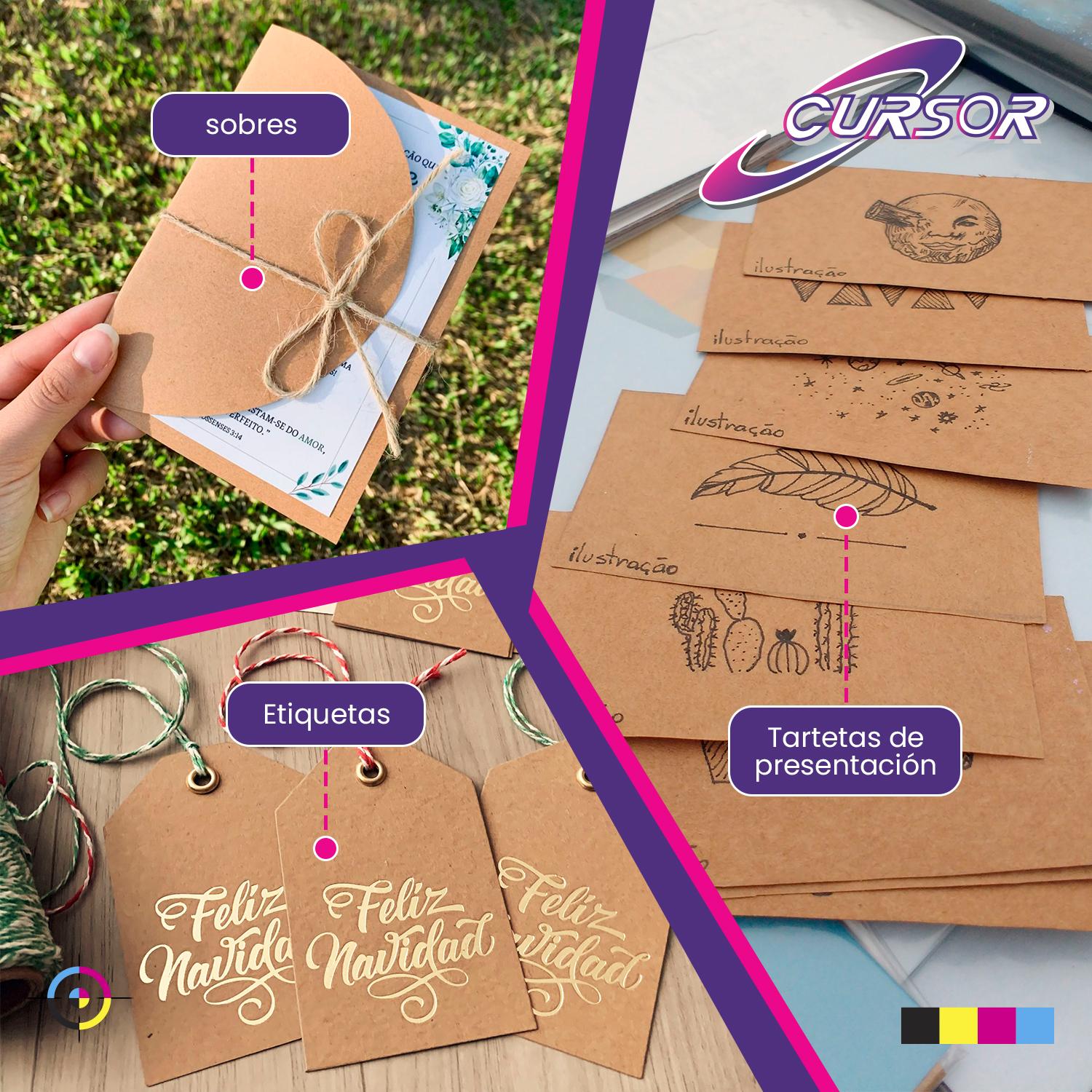 PAPEL KRAFT CLARO 250 GR 100 HOJAS A5 CURSOR - 8