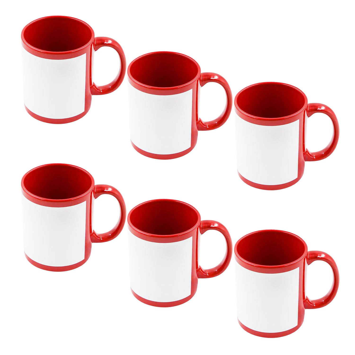 PACK X6 TAZA CON PARCHE 110Z PARA SUBLIMAR 11OZ