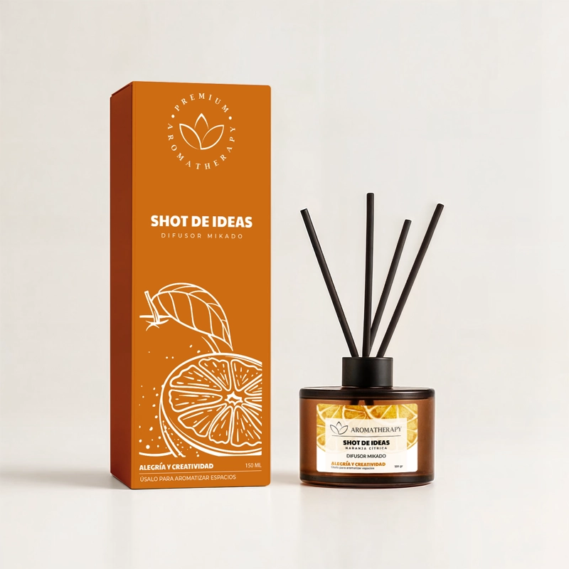 DIFUSOR DE AROMA MIKADO AROMATHERAPY 150ML VARILLAS RATAN ROJO SENSORIAL - 1
