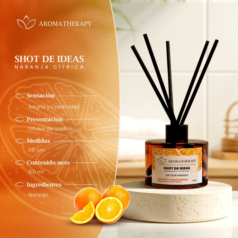 DIFUSOR DE AROMA MIKADO AROMATHERAPY 150ML VARILLAS RATAN ROJO SENSORIAL - 2