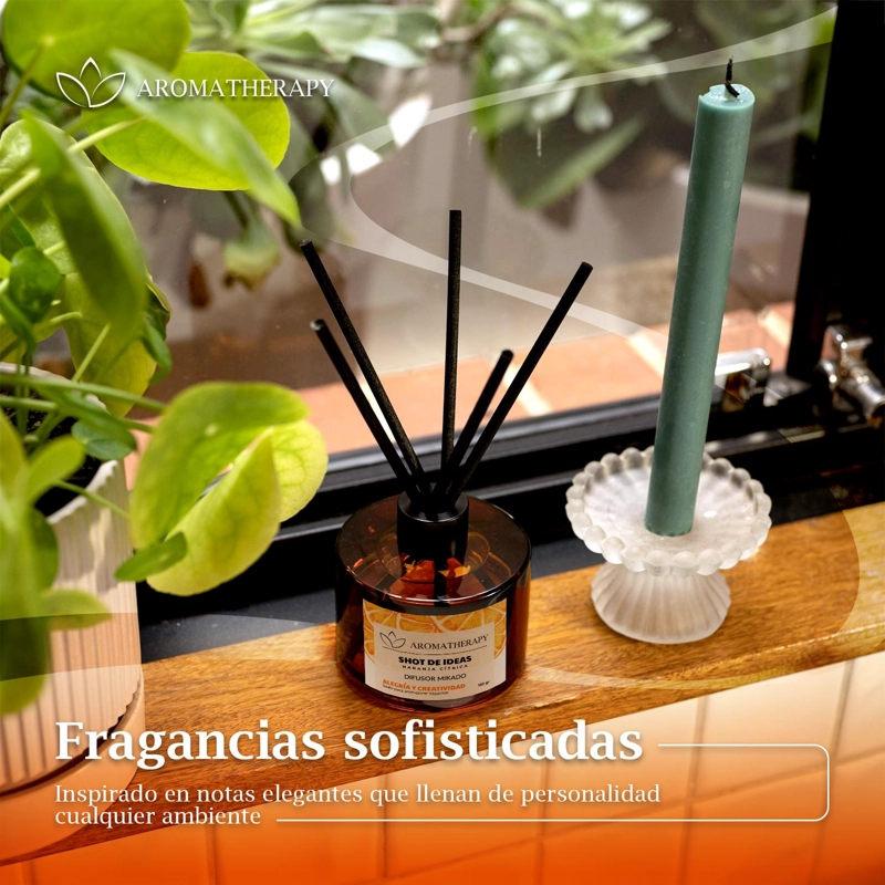 DIFUSOR DE AROMA MIKADO AROMATHERAPY 150ML VARILLAS RATAN ROJO SENSORIAL - 5