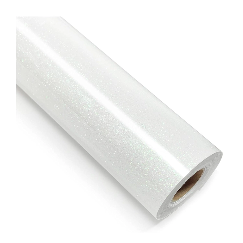 VINILO PU GLITTER BLANCO ARCOIRIS 50 CM X 1 MT BLANCO CURSOR - 1