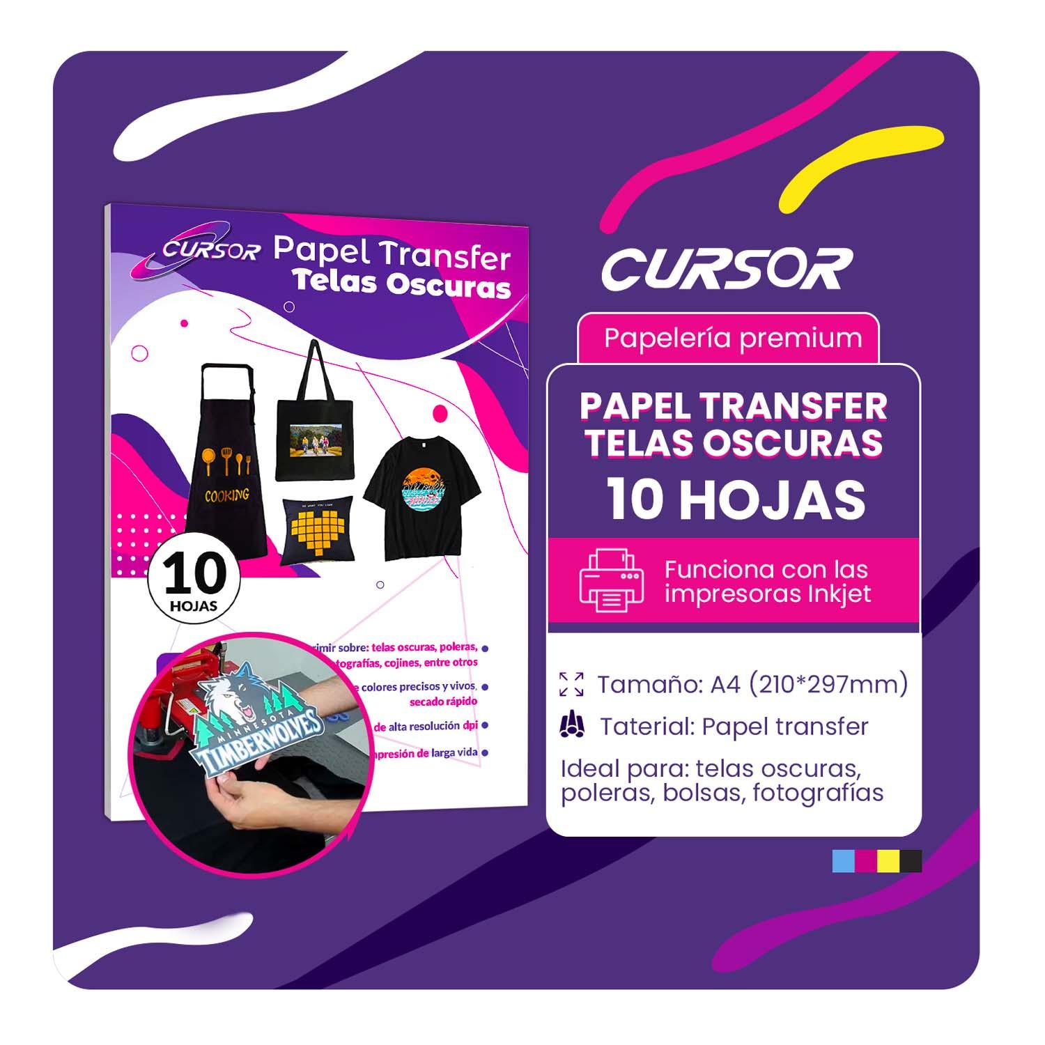 PAPEL TRANSFER TELAS OSCURAS CON PAPEL SILICONADO 10 HOJS A4 - 2