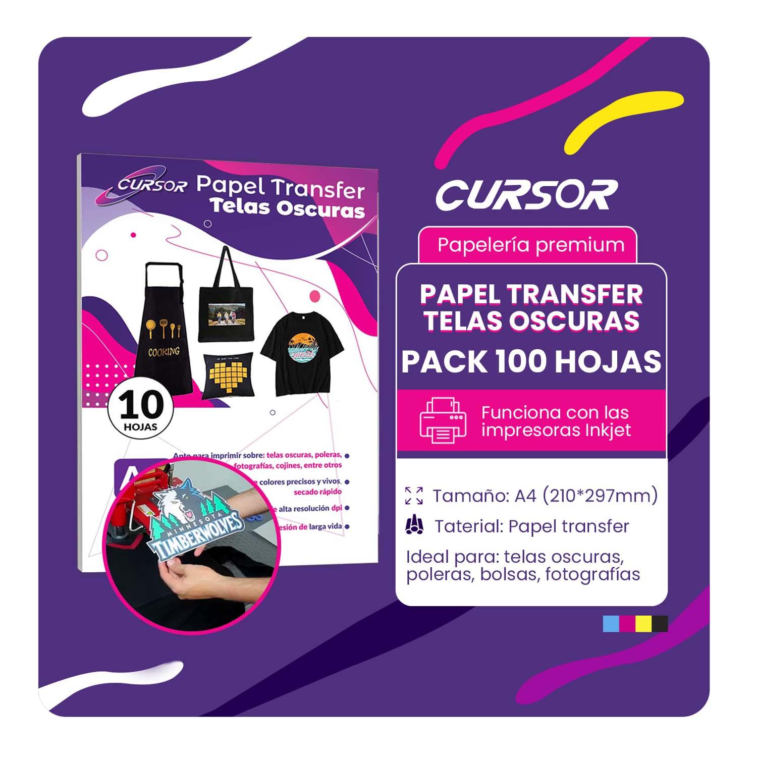 PAPEL TRANSFER PREMIUM TELAS OSCURAS 100 HOJAS - 1