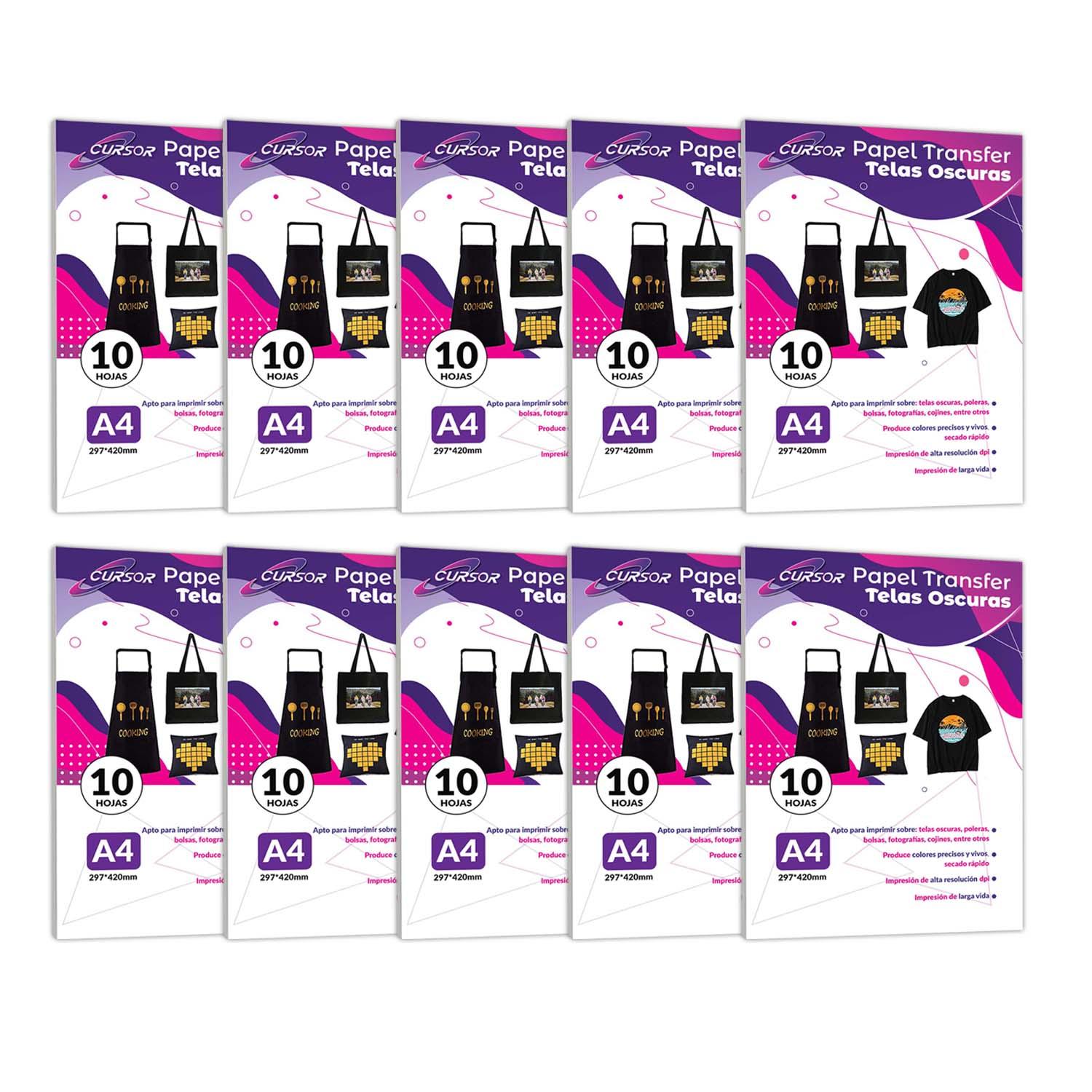 PAPEL TRANSFER PREMIUM TELAS OSCURAS 100 HOJAS - 2