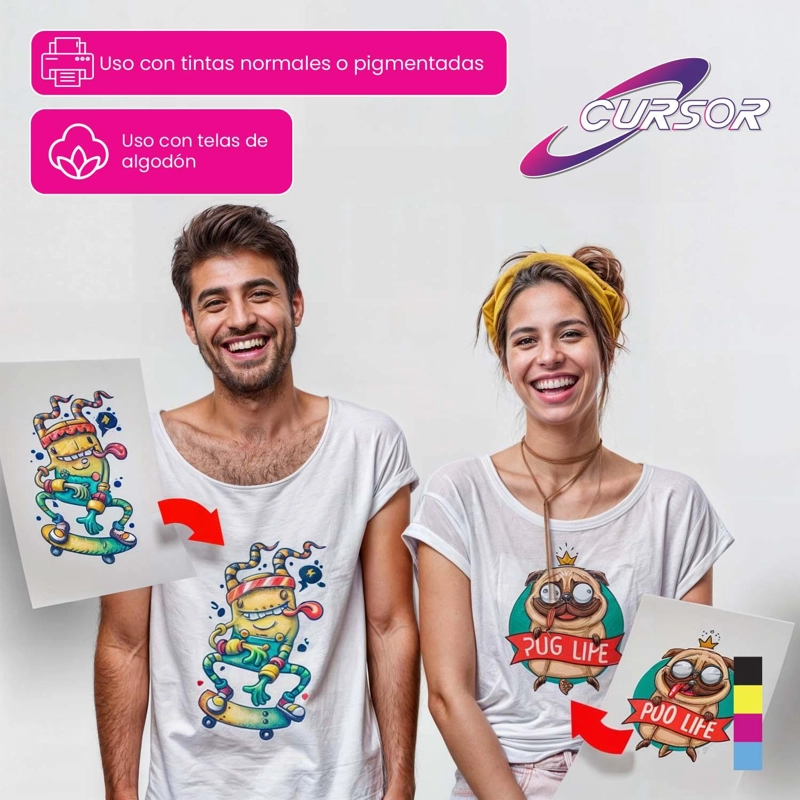 PAPEL TRANSFER TELAS CLARAS 10 HOJAS A4 CURSOR - 5