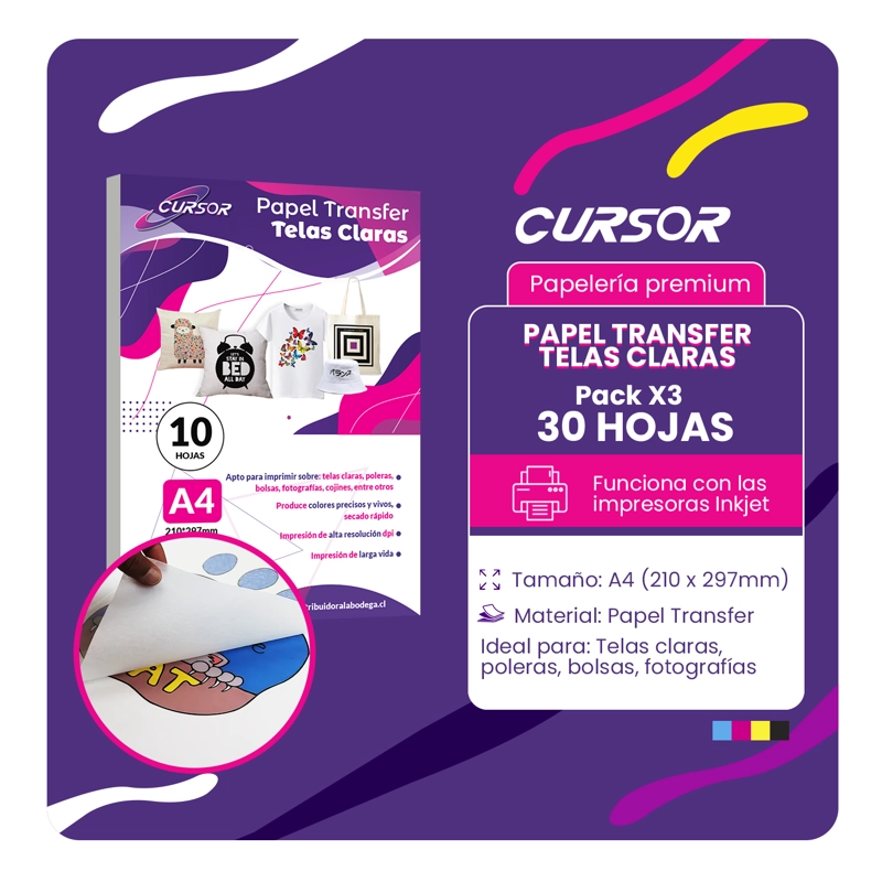 PAPEL TRANSFER PARA TELAS CLARAS 30 HOJAS - 2