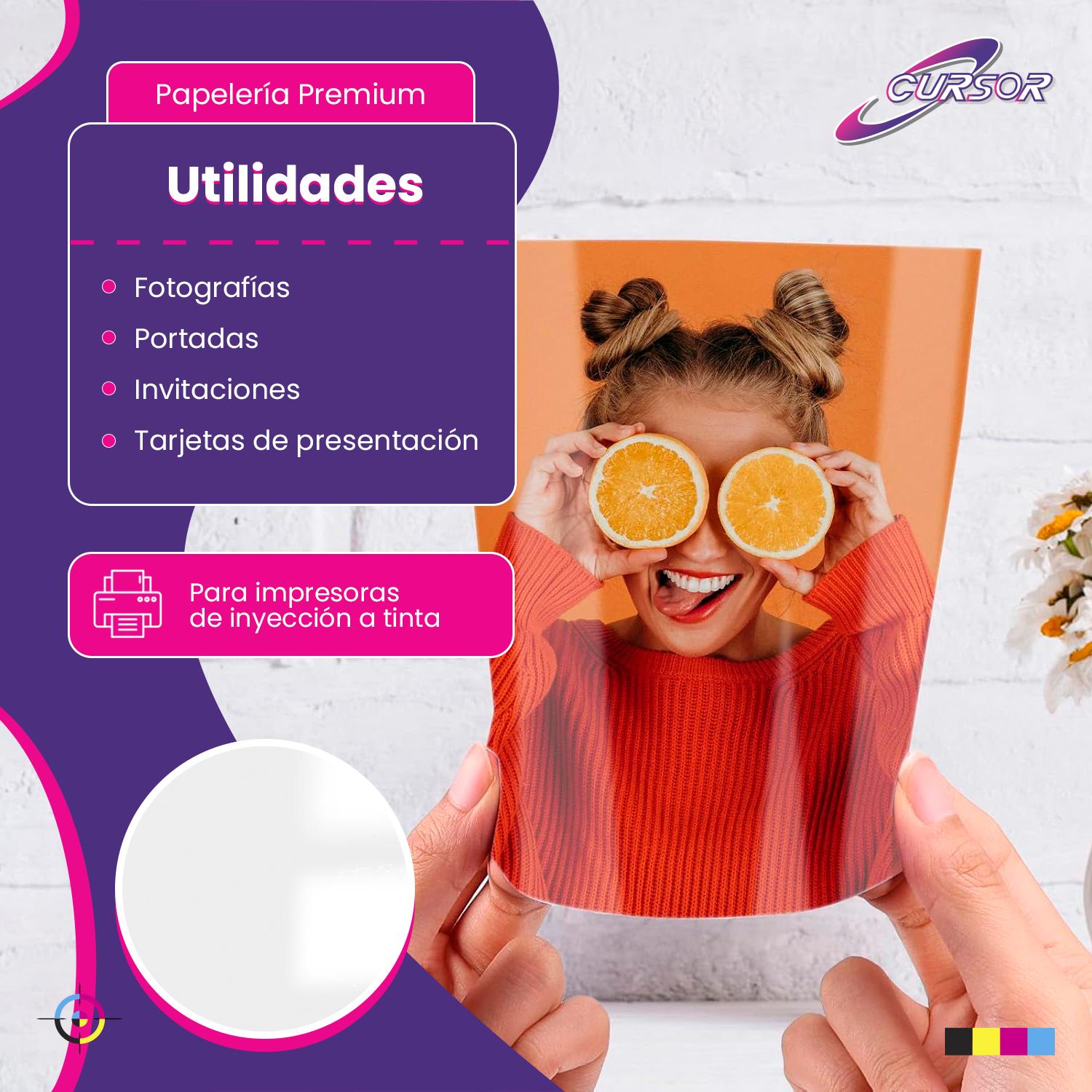 PAPEL FOTOGRAFICO DOBLE FAZ GLOSSY CURSOR A4 140 GR 100 HJS - 2