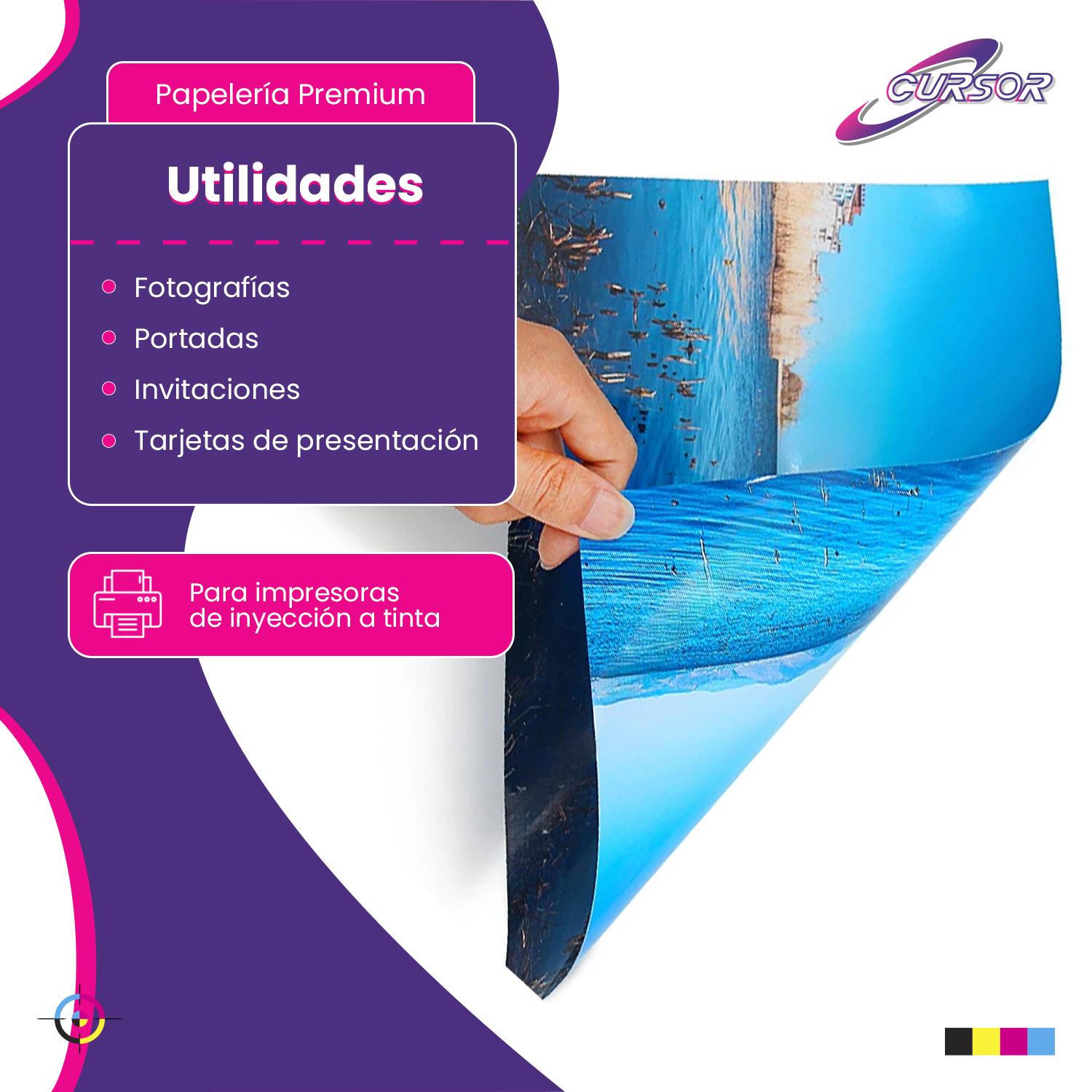 PAPEL FOTOGRAFICO DOBLE FAZ GLOSSY CURSOR A4 140 GR 100 HJS - 3