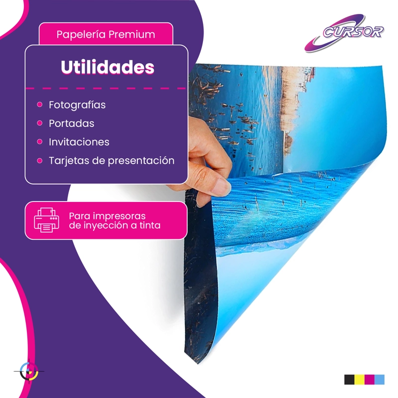 PAPEL FOTOGRAFICO DOBLE FAZ GLOSSY CURSOR A4 140 GR 100 HJS - 4
