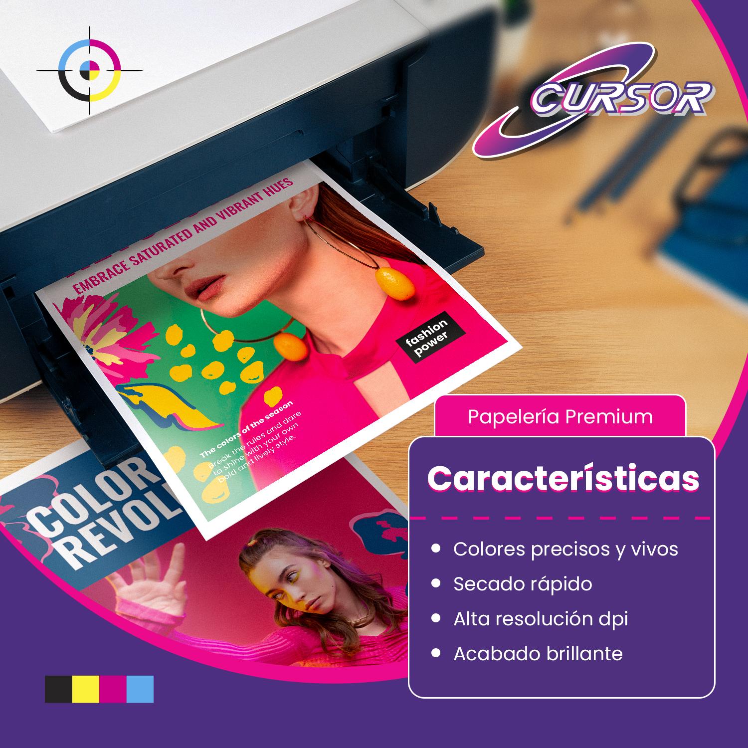PAPEL FOTOGRAFICO DOBLE FAZ GLOSSY CURSOR A4 140 GR 100 HJS - 4