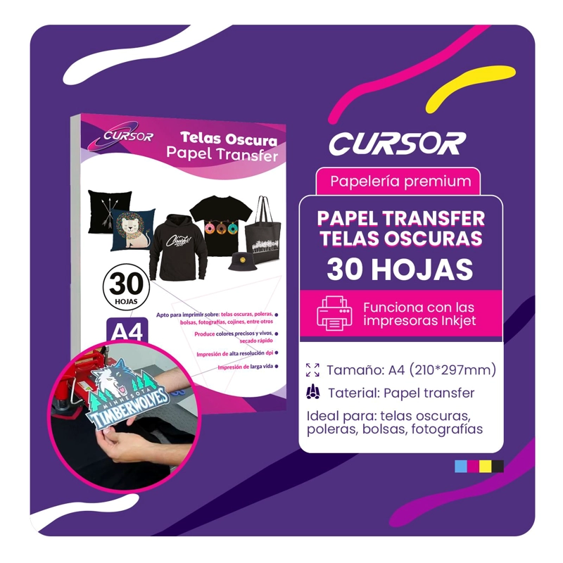 PAPEL TRANSFER PREMIUM TELAS OSCURAS 30HOJAS ENVIO INC. - 2