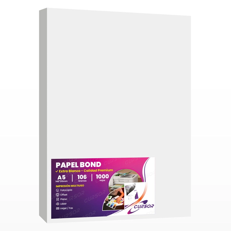 PAPEL BOND 106 GRS. TAMAÑO A5 1000 HOJAS AGENDAS - 1
