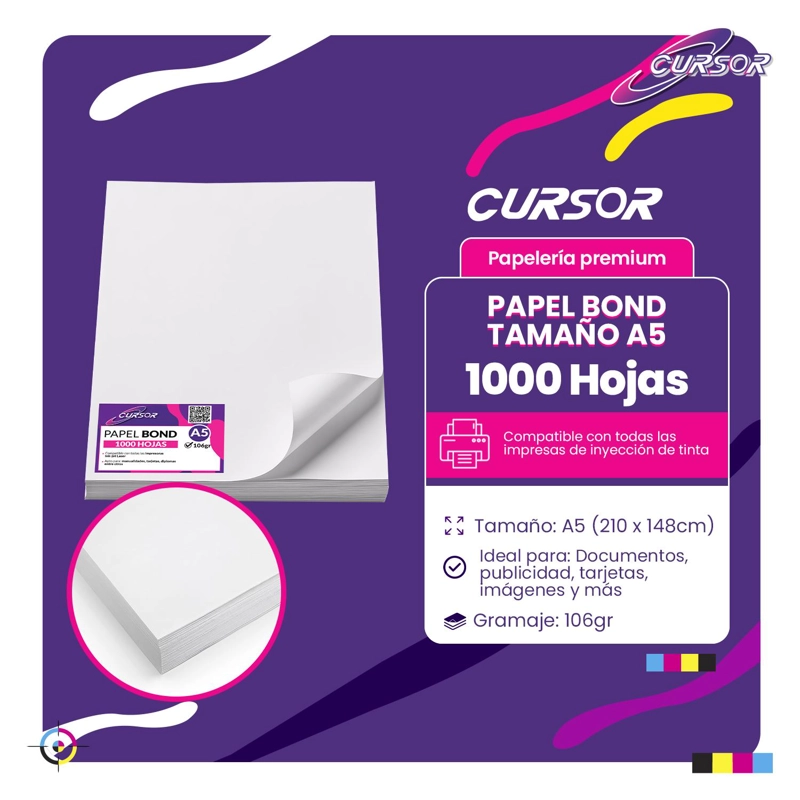 PAPEL BOND 106 GRS. TAMAÑO A5 1000 HOJAS AGENDAS - 3