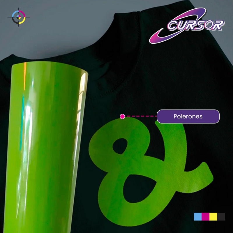 VINILO PU FLUORESCENTE DISEÑOS 1F 61 CM X 1 METRO CURSOR VERDE FLUORESCENTE - 8