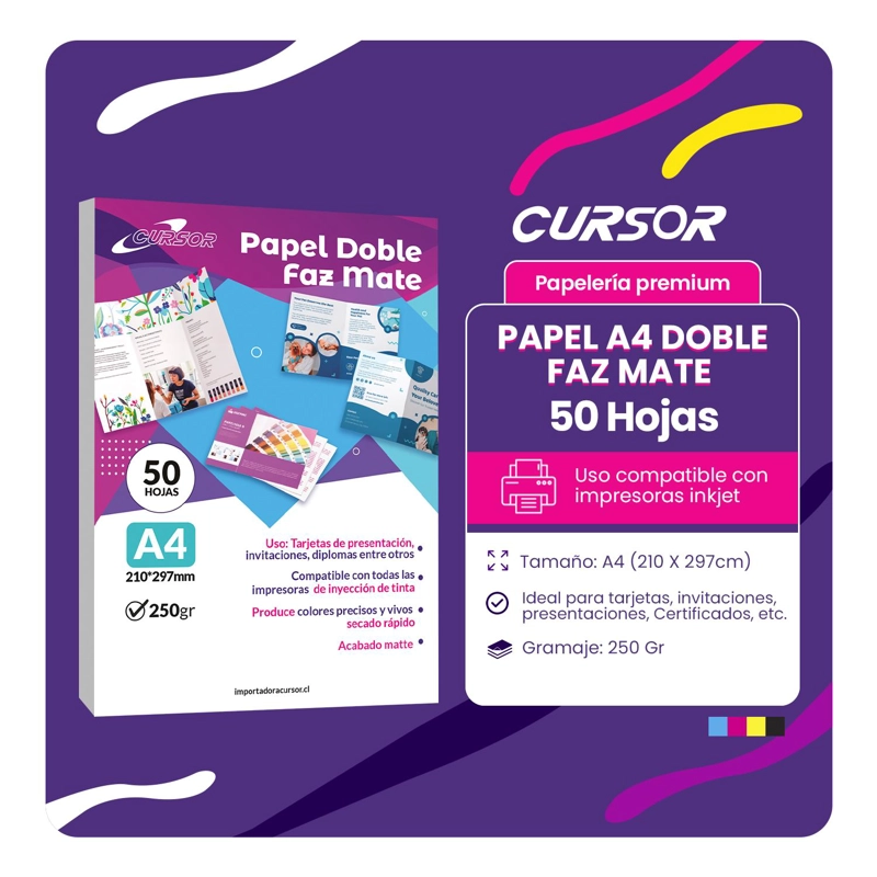 PAPEL DOBLE FAZ MATE A4 250GR 50HOJAS - 2