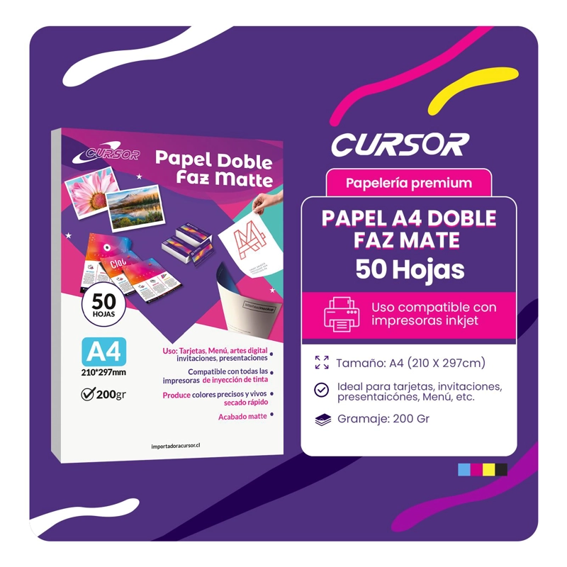 PAPEL DOBLE FAZ MATTE A4 200GR 50 HOJAS - 2