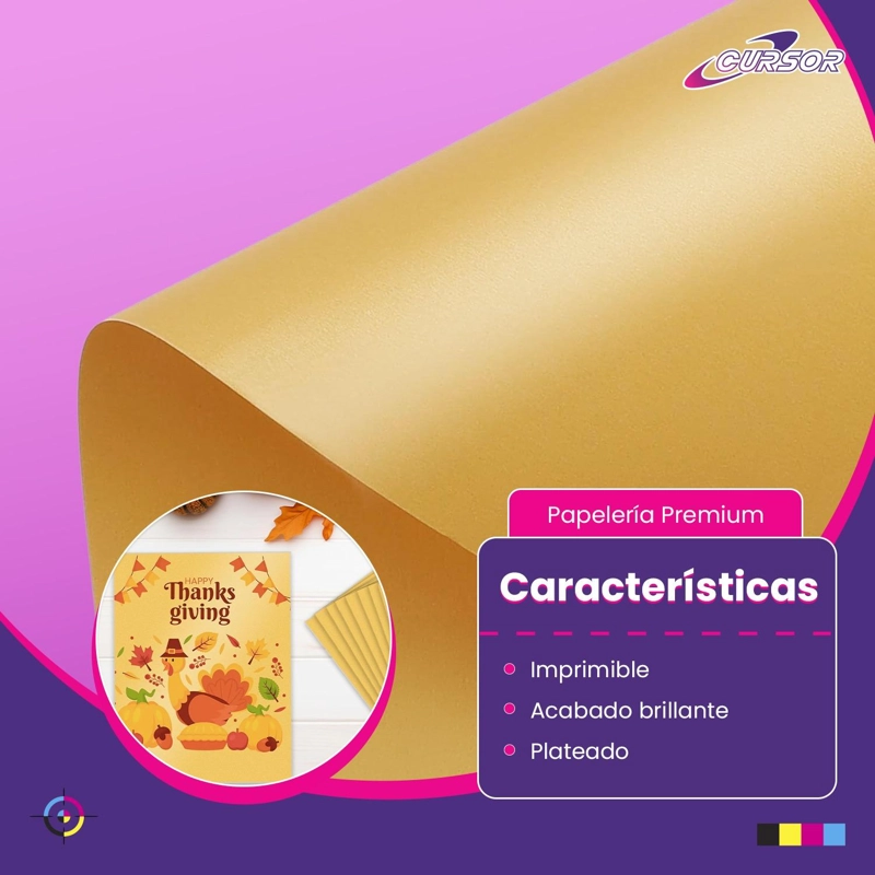 PAPEL FOTOGRAFICO GLITTER GLOSSY DORADO 20HJS A4 - 3
