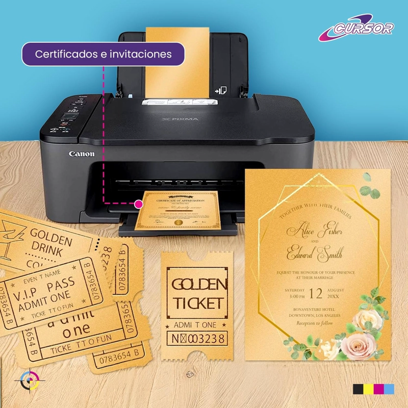 PAPEL FOTOGRAFICO GLITTER GLOSSY DORADO 20HJS A4 - 5