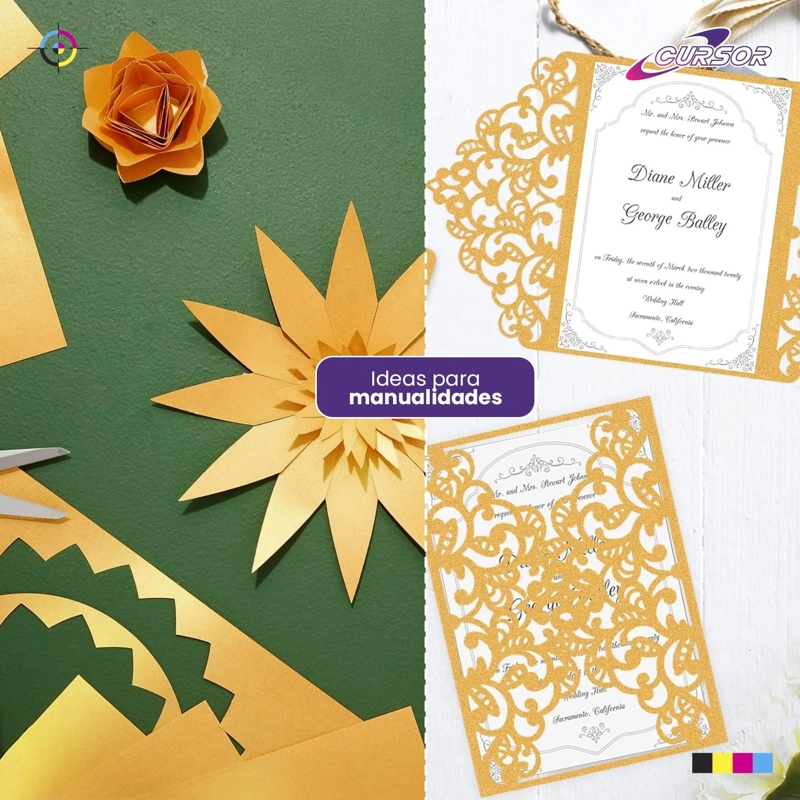 PAPEL FOTOGRAFICO GLITTER GLOSSY DORADO 20HJS A4 - 6