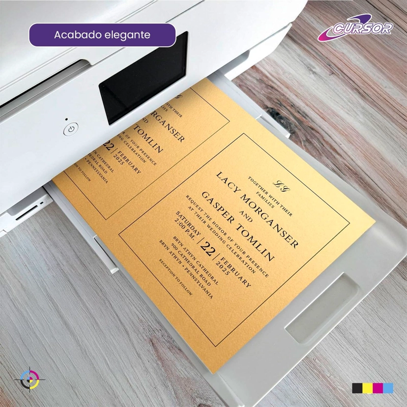 PAPEL FOTOGRAFICO GLITTER GLOSSY DORADO 20HJS A4 - 7