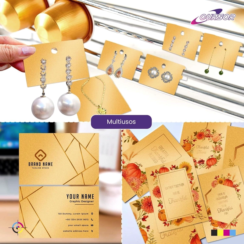 PAPEL FOTOGRAFICO GLITTER GLOSSY DORADO 20HJS A4 - 8