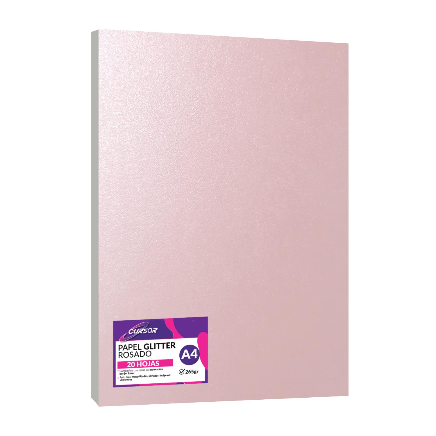 PAPEL FOTOGRAFICO GLITTER GLOSSY ROSADO 20HJS A4 - 1