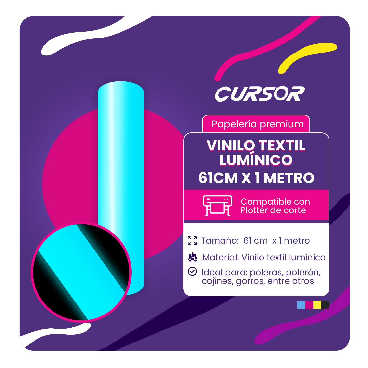 VINILO LUMINICO COLORES 61CM X 1 METRO CURSOR CELESTE - 2