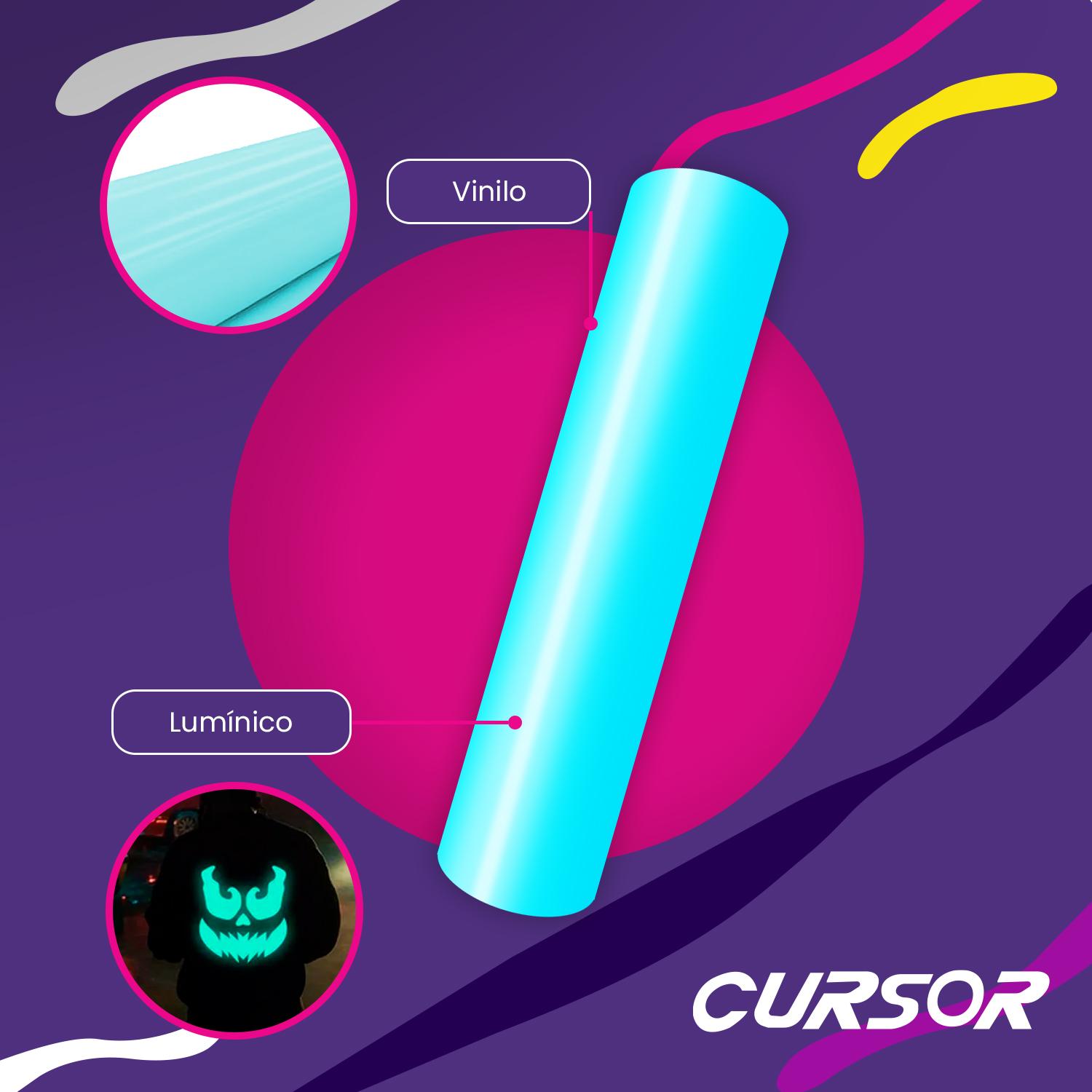 VINILO LUMINICO COLORES 61CM X 1 METRO CURSOR CELESTE - 4